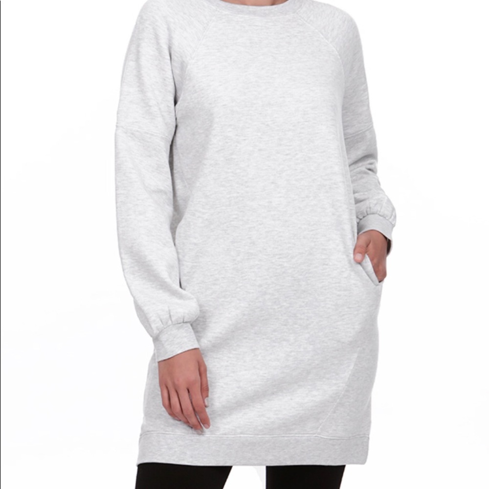 2x-3X Metropolitan Fleece Dress/Tunic : Ash. Plus Size BBW